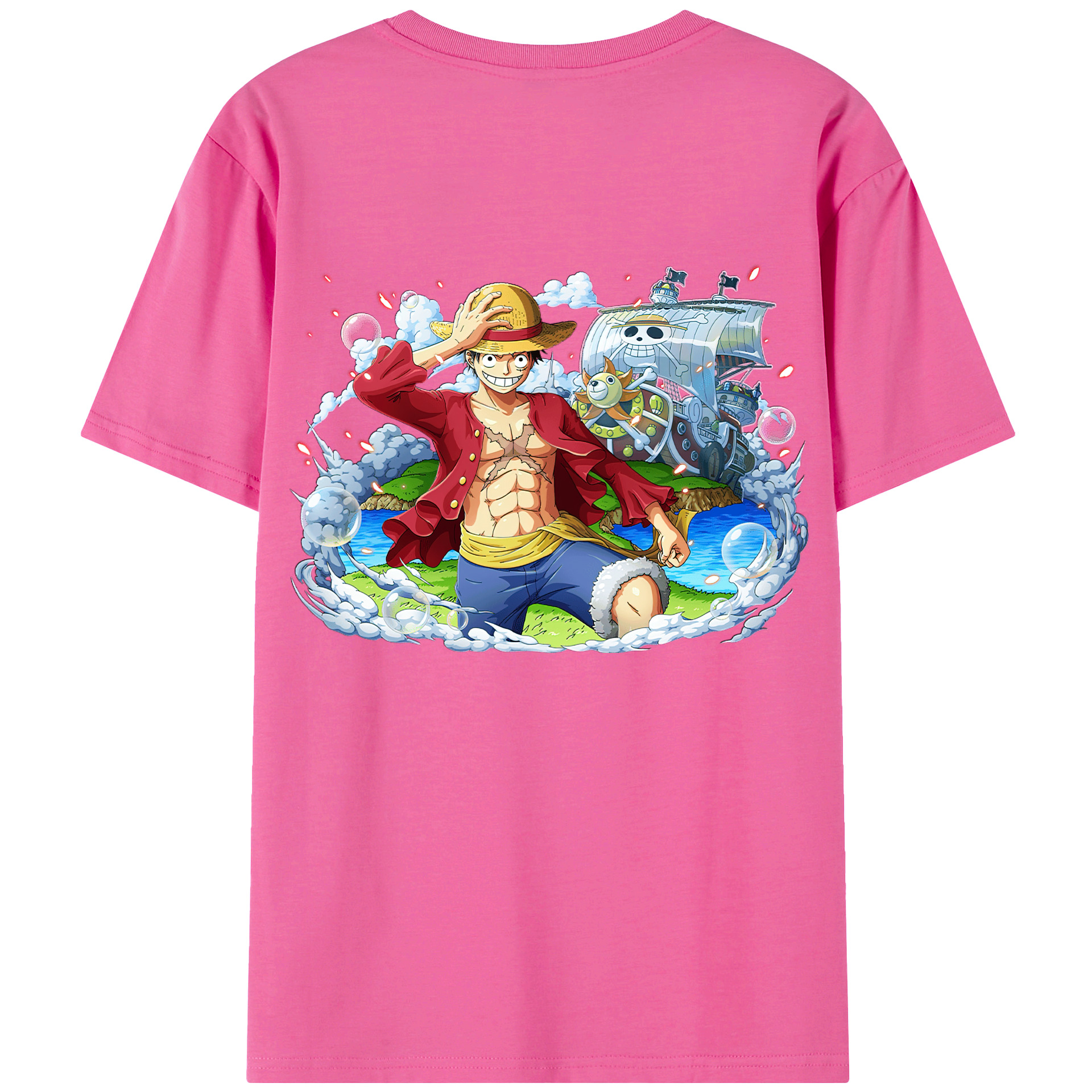 ワンピース モンキー・D・ルフィ ONE PIECE Monkey D. Luffy レディース半袖Tシャツ(バックプリント)